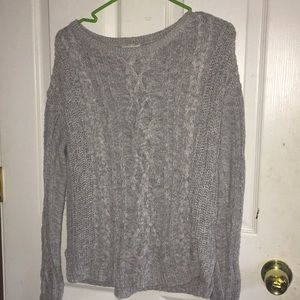 Gray knit sweater